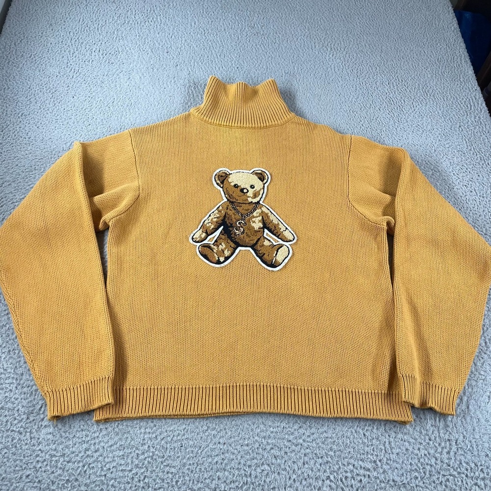 Joyrich Teddy Turtleneck Sweater Adult Small Limited Edition Patch Mustard RARE